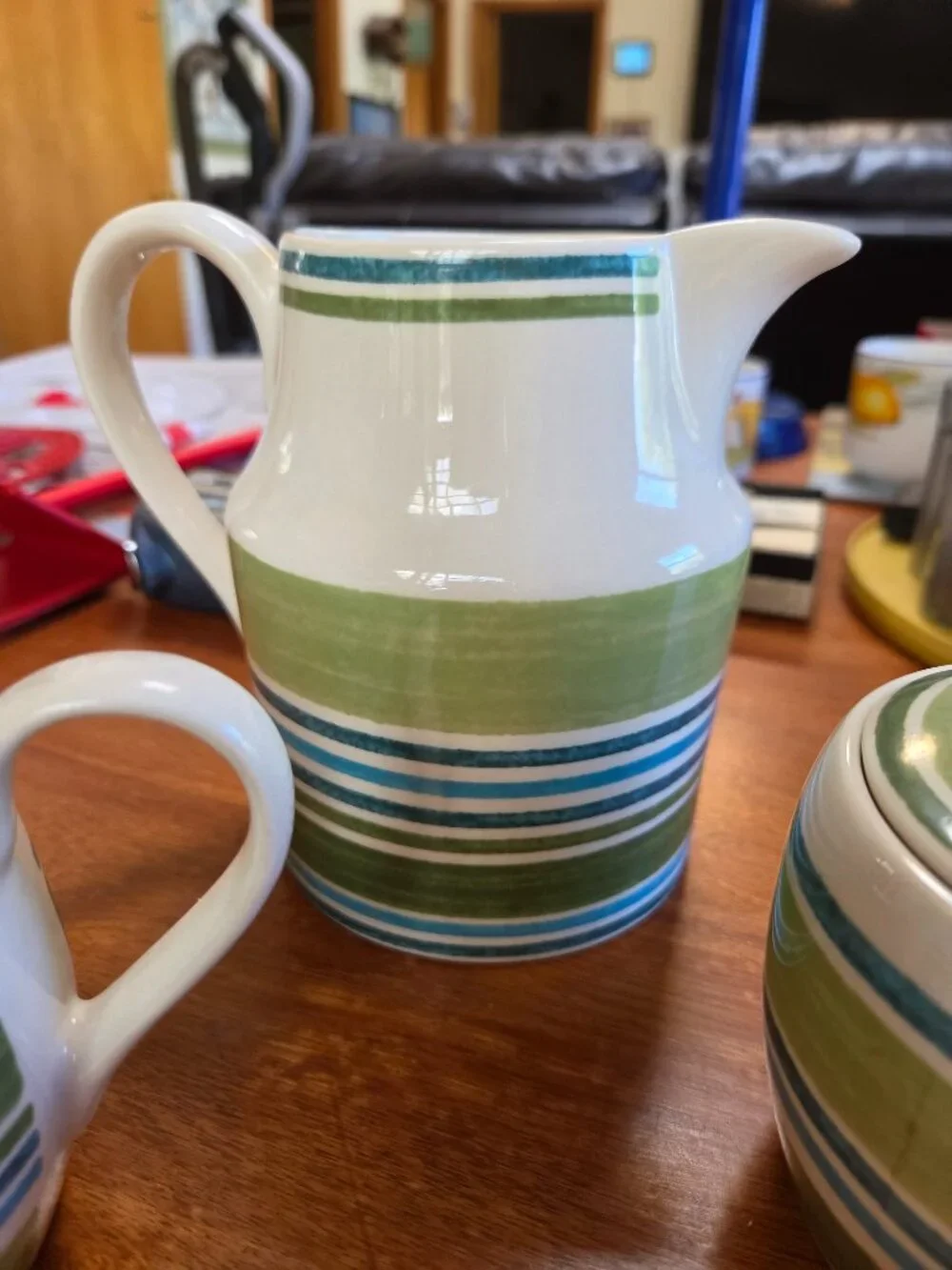 Johnson brothers three piece set includes pitcher,creamer sugar with top